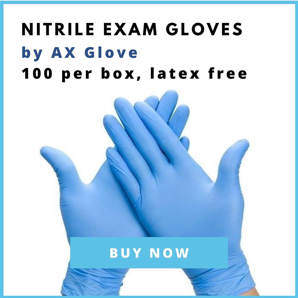 Nitrile exam gloves