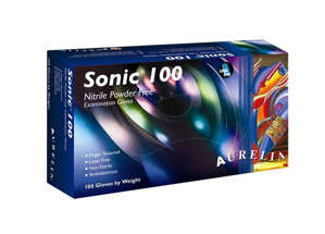 Sonic 100 Nitrile Powder Free Gloves 100/bx  2.2mil- Aurelia