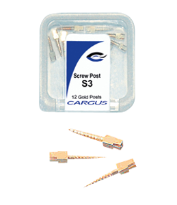 Screw Posts-Gold Plated-12/Pk-Cargus-Dental Supplies