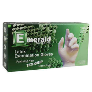 Emerald-Latex Powder Free Gloves-100/bx-Dental Supplies