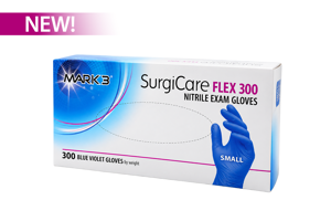 SurgiCare FLEX 300 Blue Violet Nitrile Exam Gloves 300/bx - MARK3